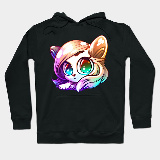 Cat girl with beautiful hair Hoodie by Meowsiful